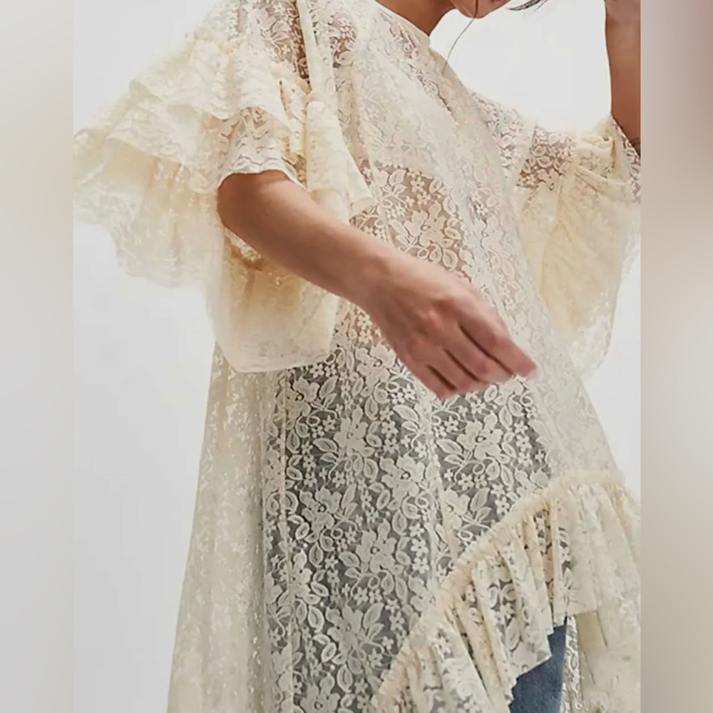 Lace ruffle sleeve tunic/dress - Picture 2 of 8